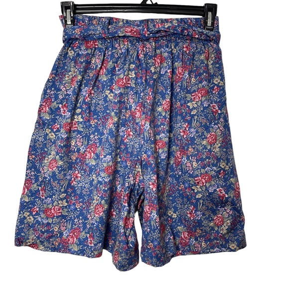 Talbots Floral Belted Shorts With Side Pockets 100% Cotton Women’s Size L - Picture 3 of 8